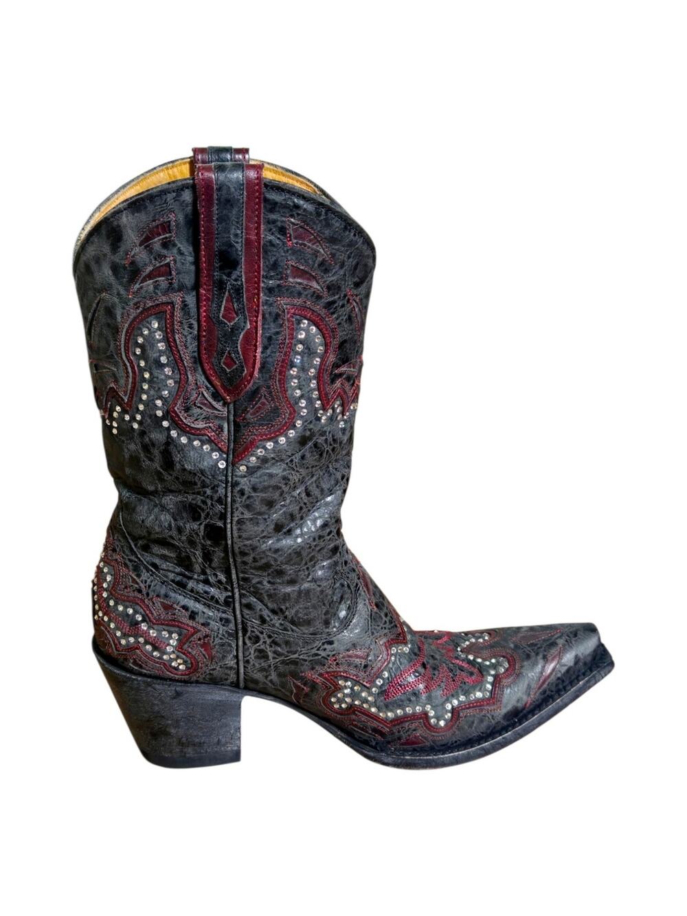 Old Gringo Crystal Embroidered Distressed Leather Cowboy Cowgirl‎ Western Boots